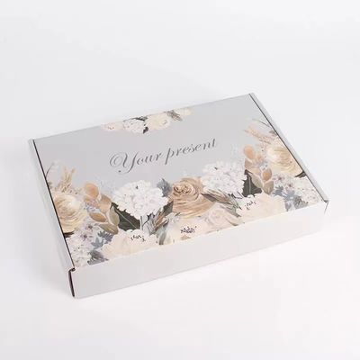 CMYK E Flute Luxury Clothing Packaging Boxes With Flowers Design