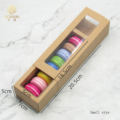 20cm Kraft Paper Macaron Gift Box Packaging Food Safe With Window